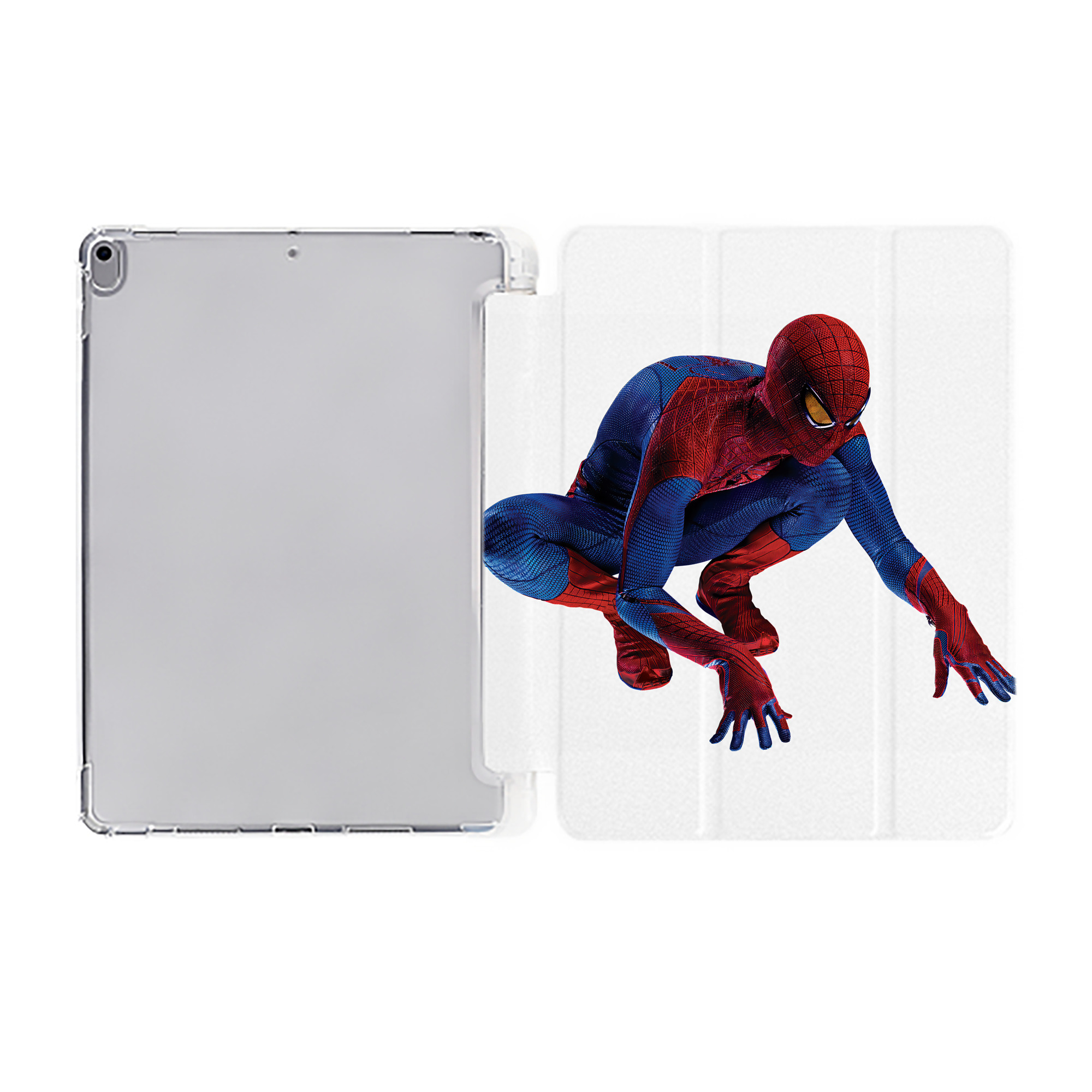 （画像用） Spider Man スパイダーマン IPad ケース ペン収納付き 三つ折りスタンド PUレザー×シリコン 対応機種9.5/10.5/10.9インチ